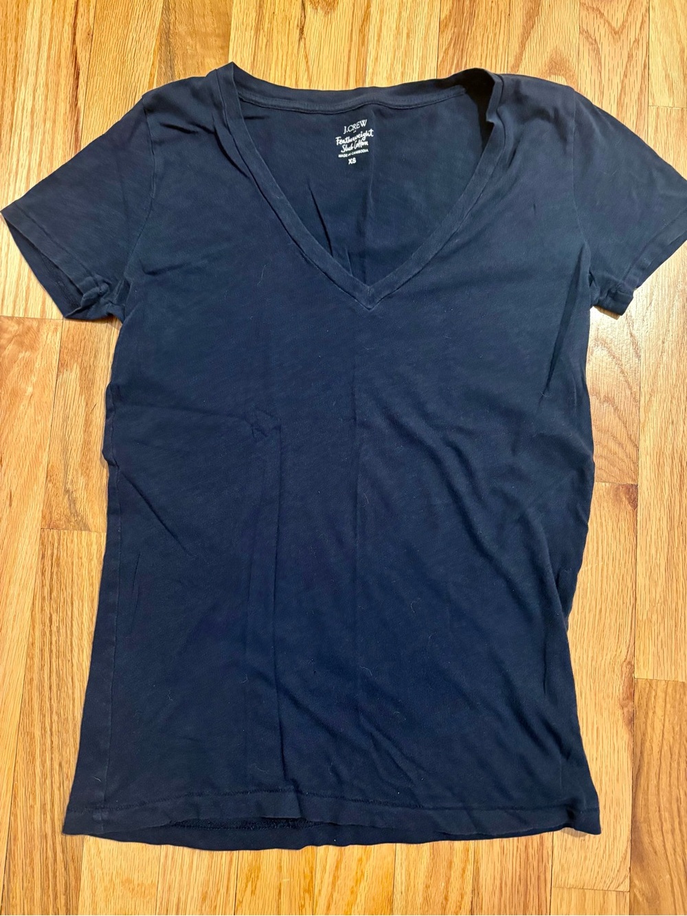 J. Crew Navy V-Neck Short Sleeve Tee